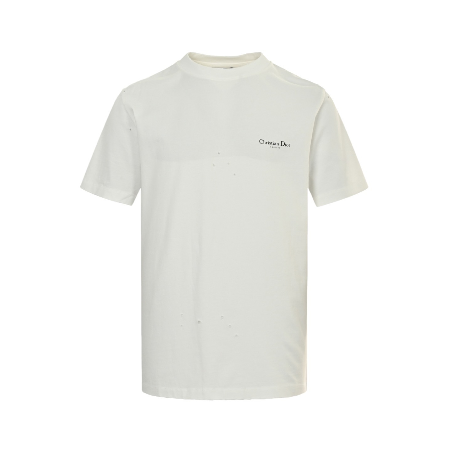 Dior 25ss lily of the valley print distressed ripped short-sleeve shirt