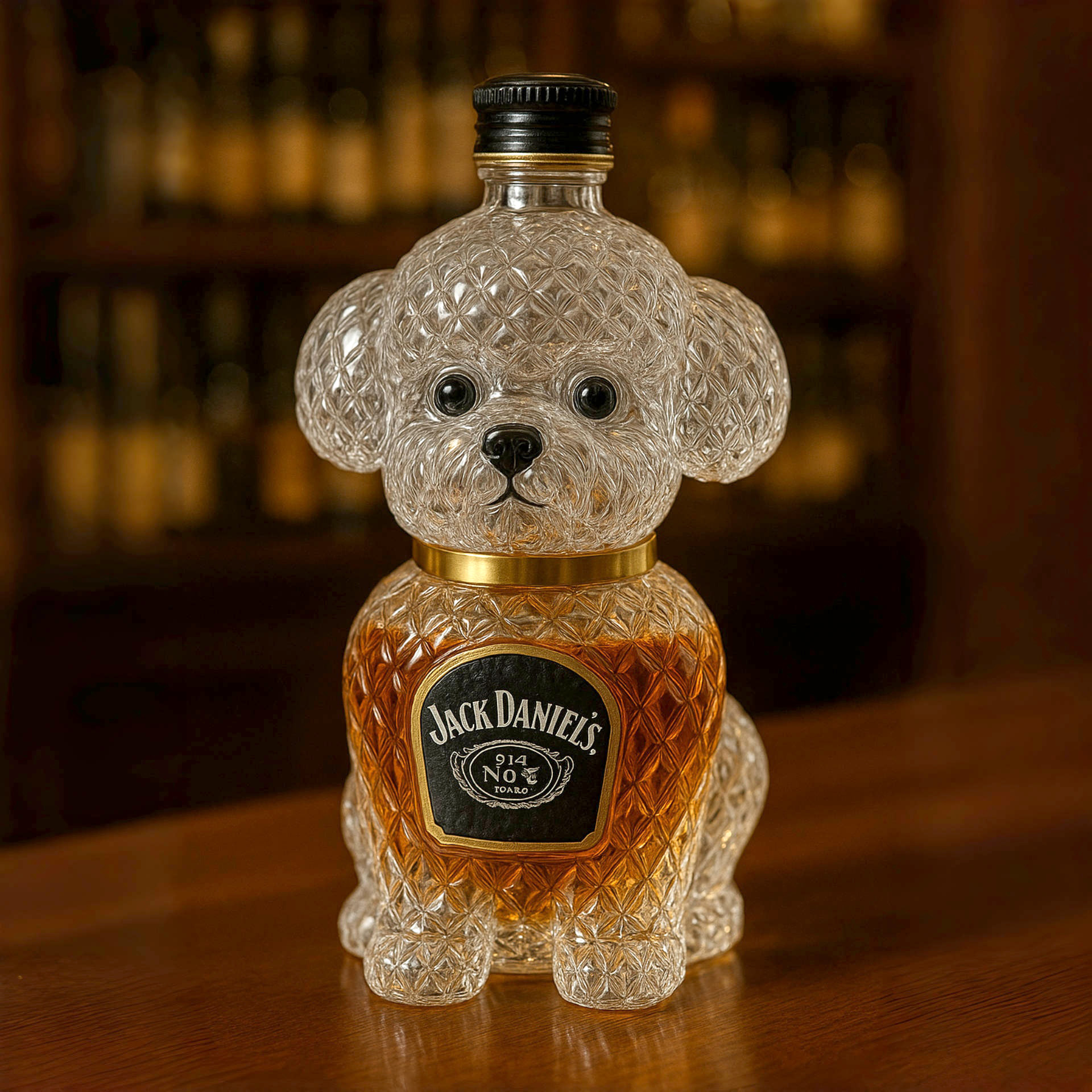 Bichon Frise Whiskey Bottle