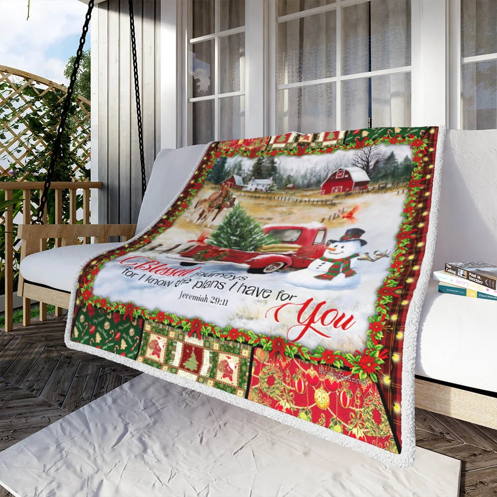 Red Truck Christmas. Blessed Journeys Sofa Throw Blanket