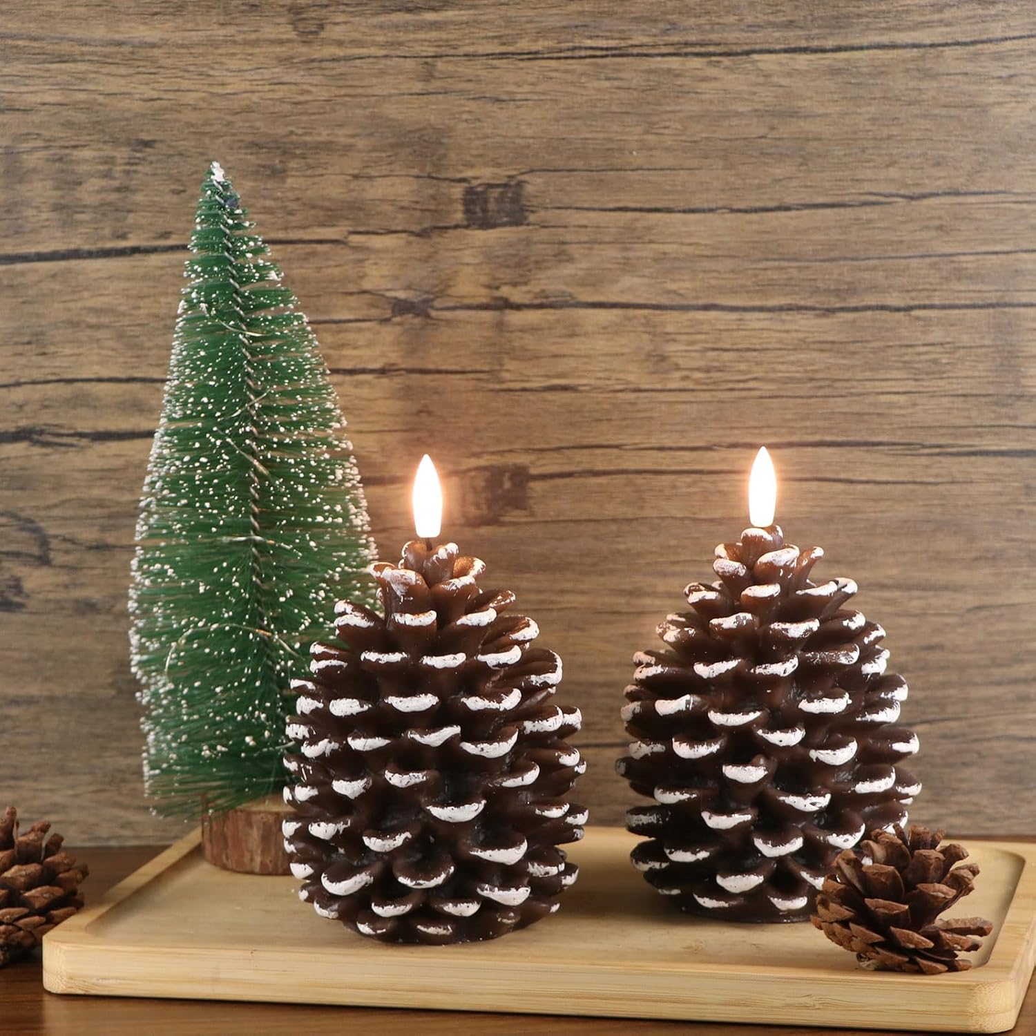 🎅2024 Christmas Promos🔥Flameless Pinecone Candles Battery Operated with 6 Hour Timer