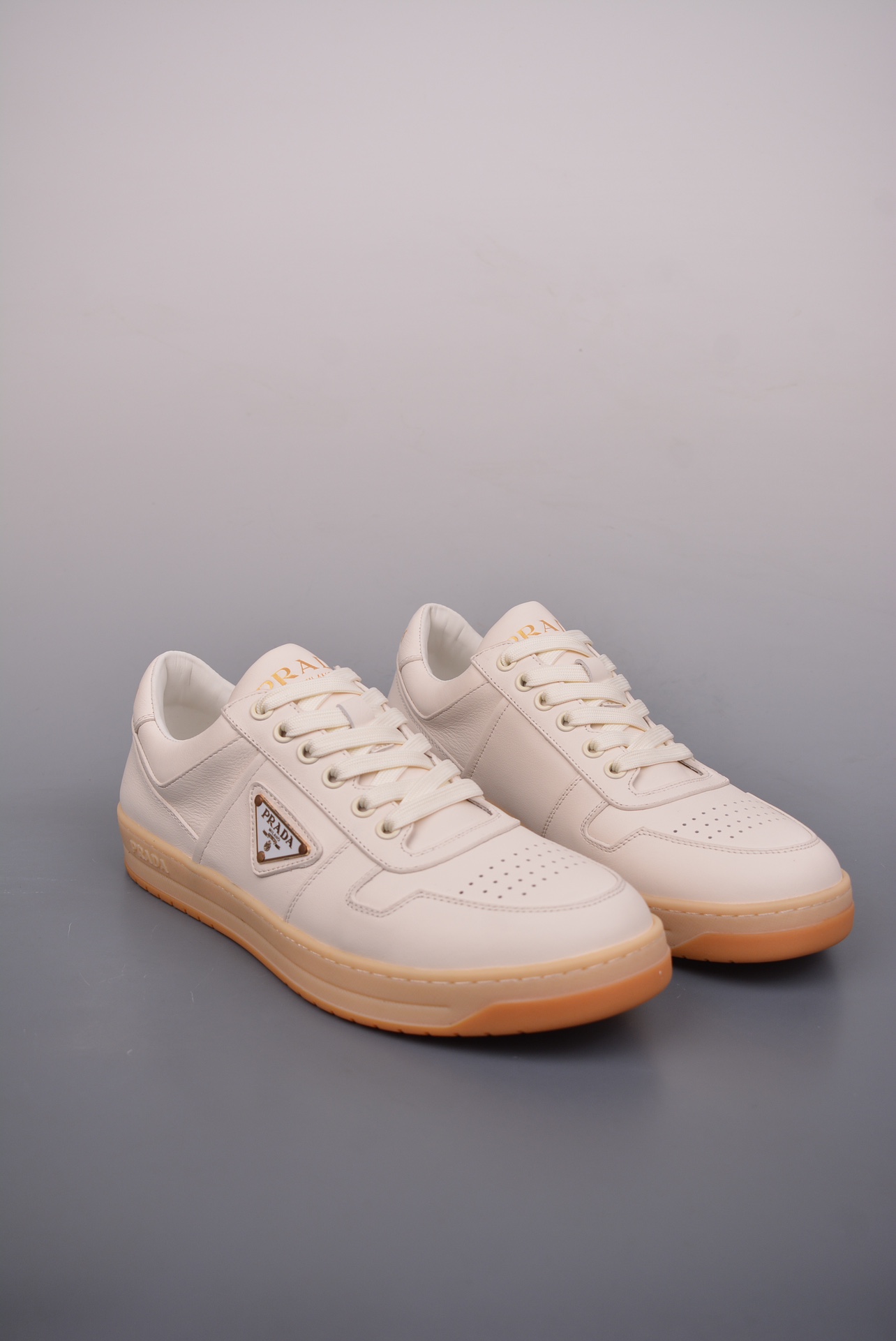 Prada Downtown Low Sneakers off-white