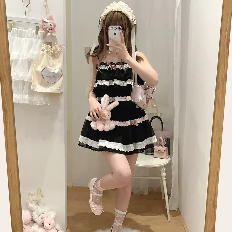 Sweet Love Lace Trim Bow Skort