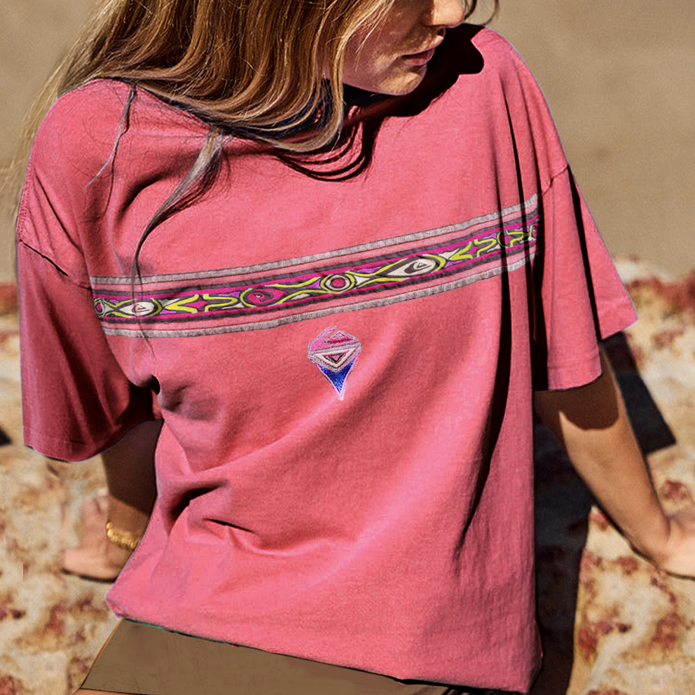 Vintage Surf Shack Print T-shirt