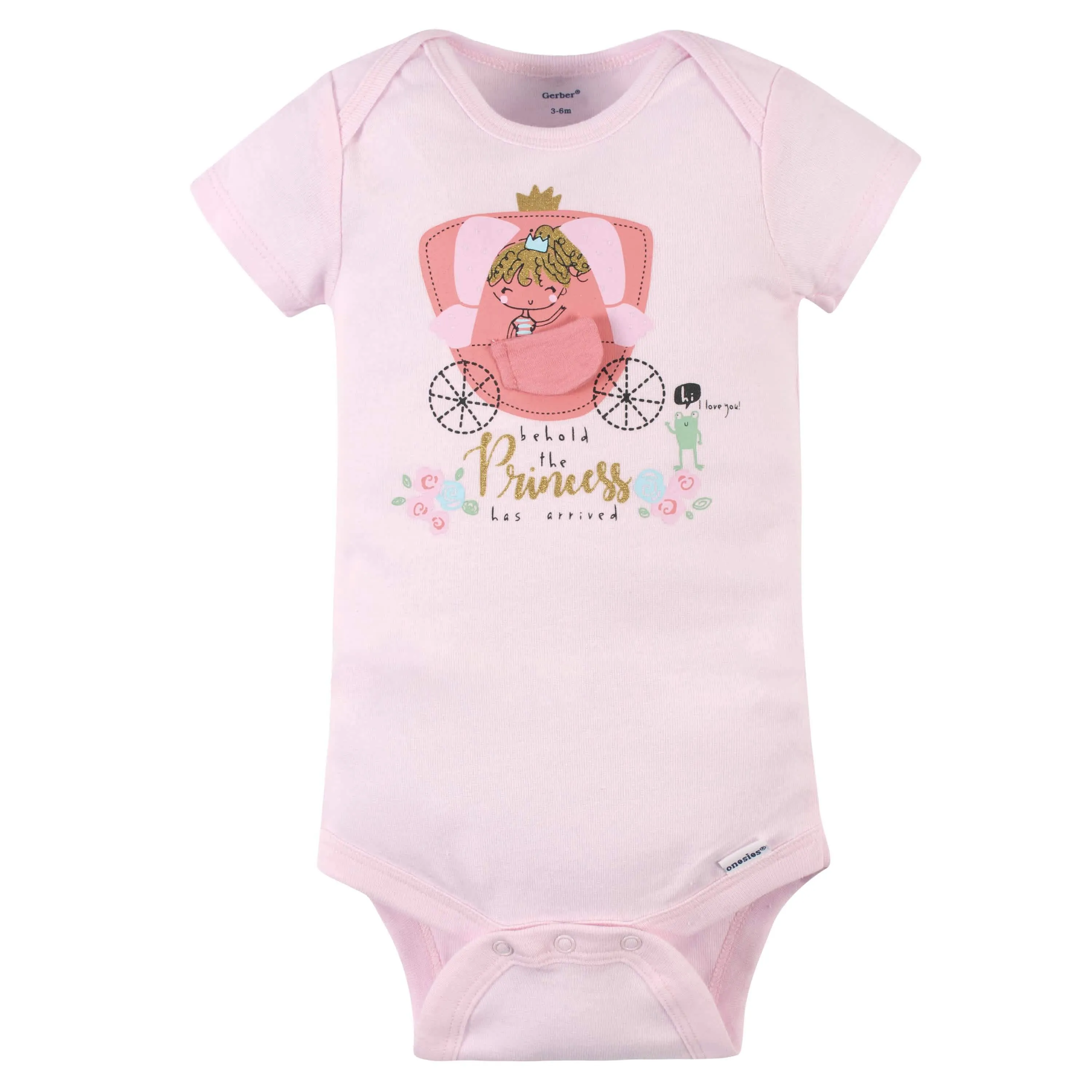 4-Pack Baby Girls Princess Short Sleeve Onesies Bodysuits