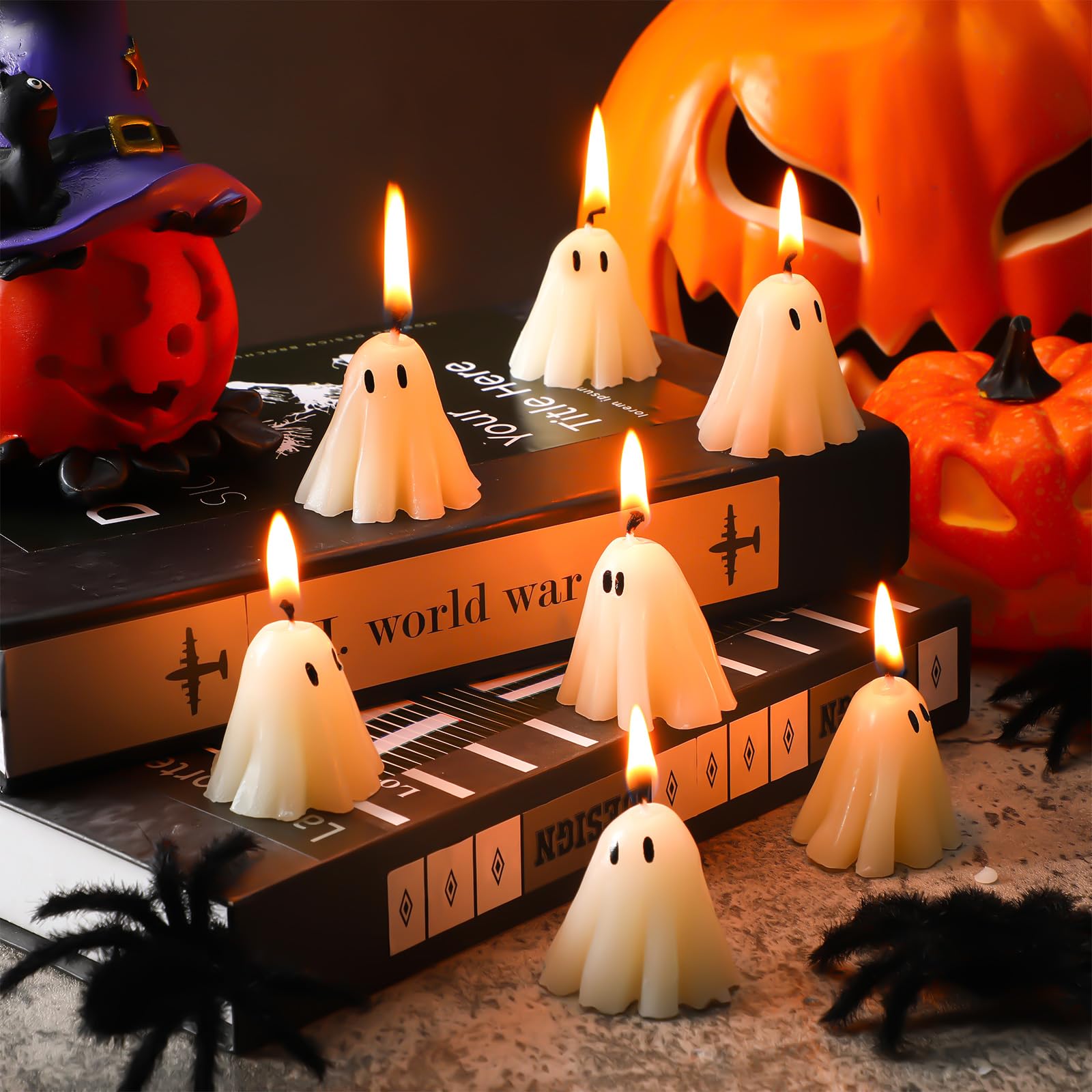 🔥ON SALE🔥 5 Pieces White Halloween Decor Candles👻