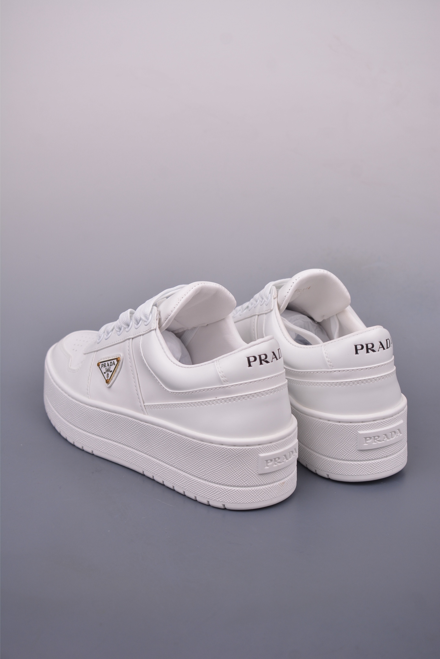 Prada Downtown Bold series thick-soled casual shoes all white 1E792M_3LPG_F0P09_F_050