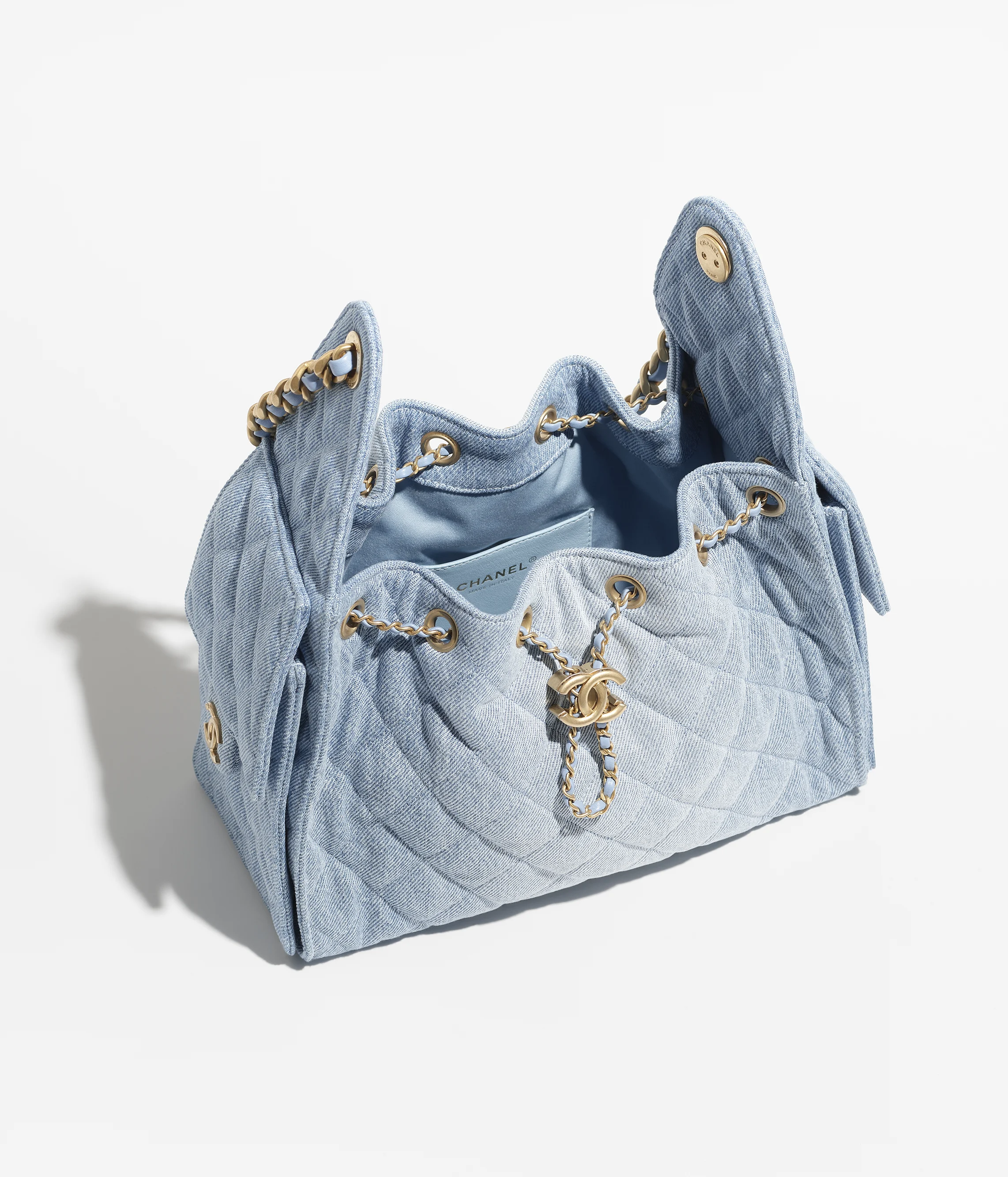 Chanel Small 25 Bag Suede & Gold-Tone Metal Blue AS5293-B20603-U0475