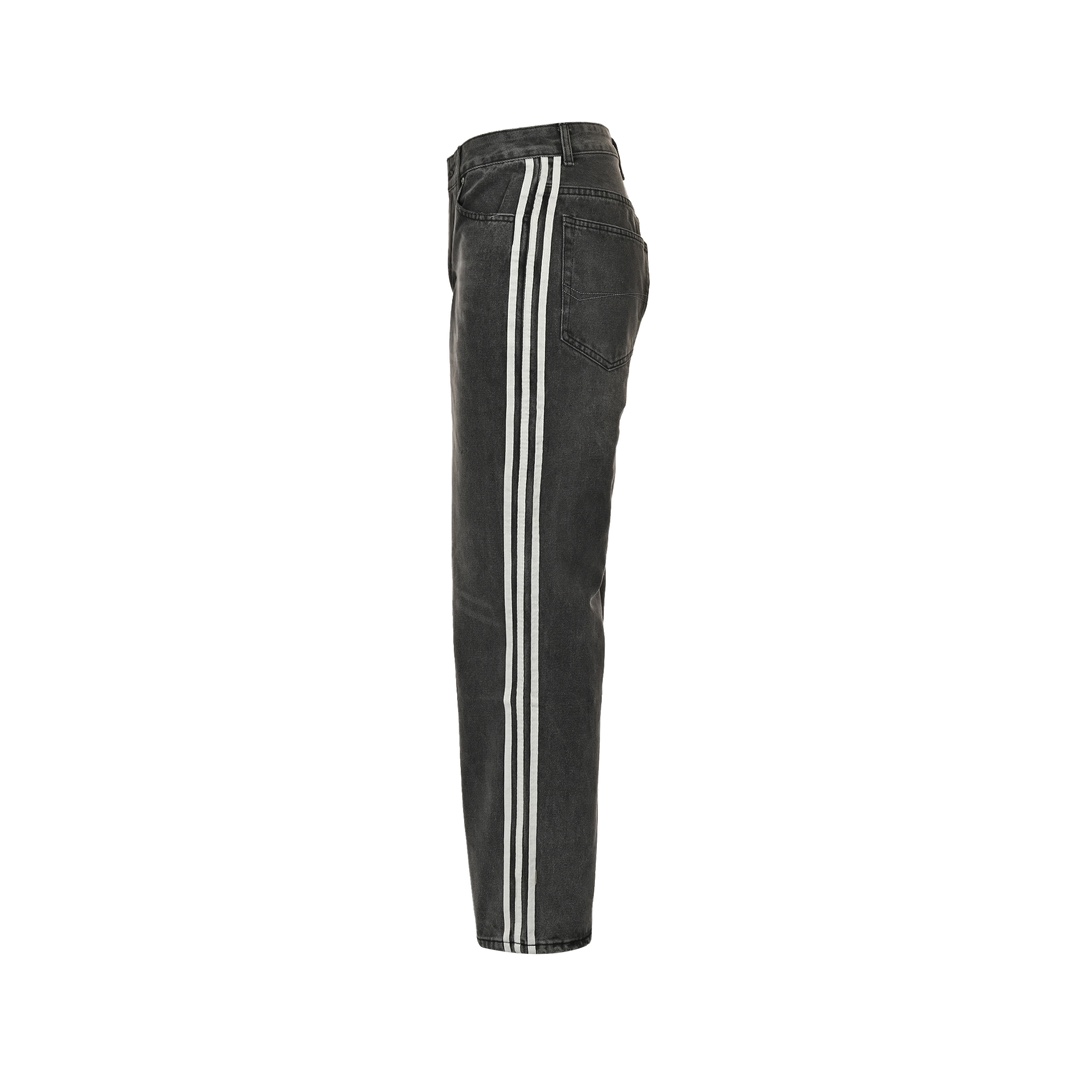 Balenciaga & Adidas collaboration three-bar washed jeans