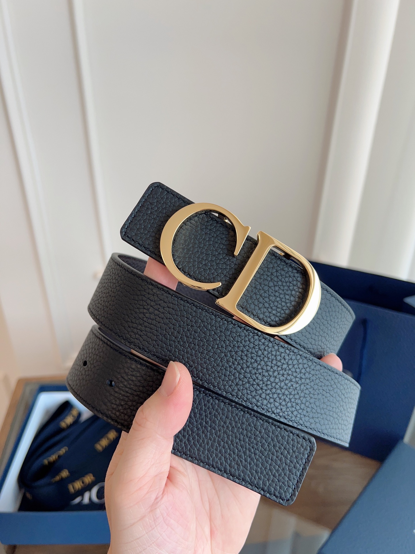 Dior double-sided leather belt 3.5CM wide