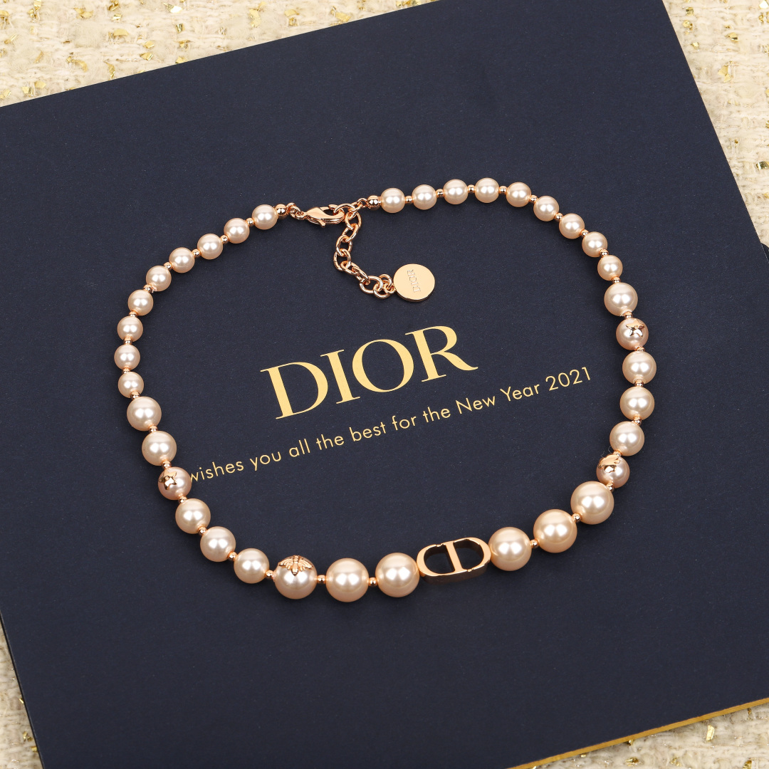 Dior Bee Pink Pearl Necklace