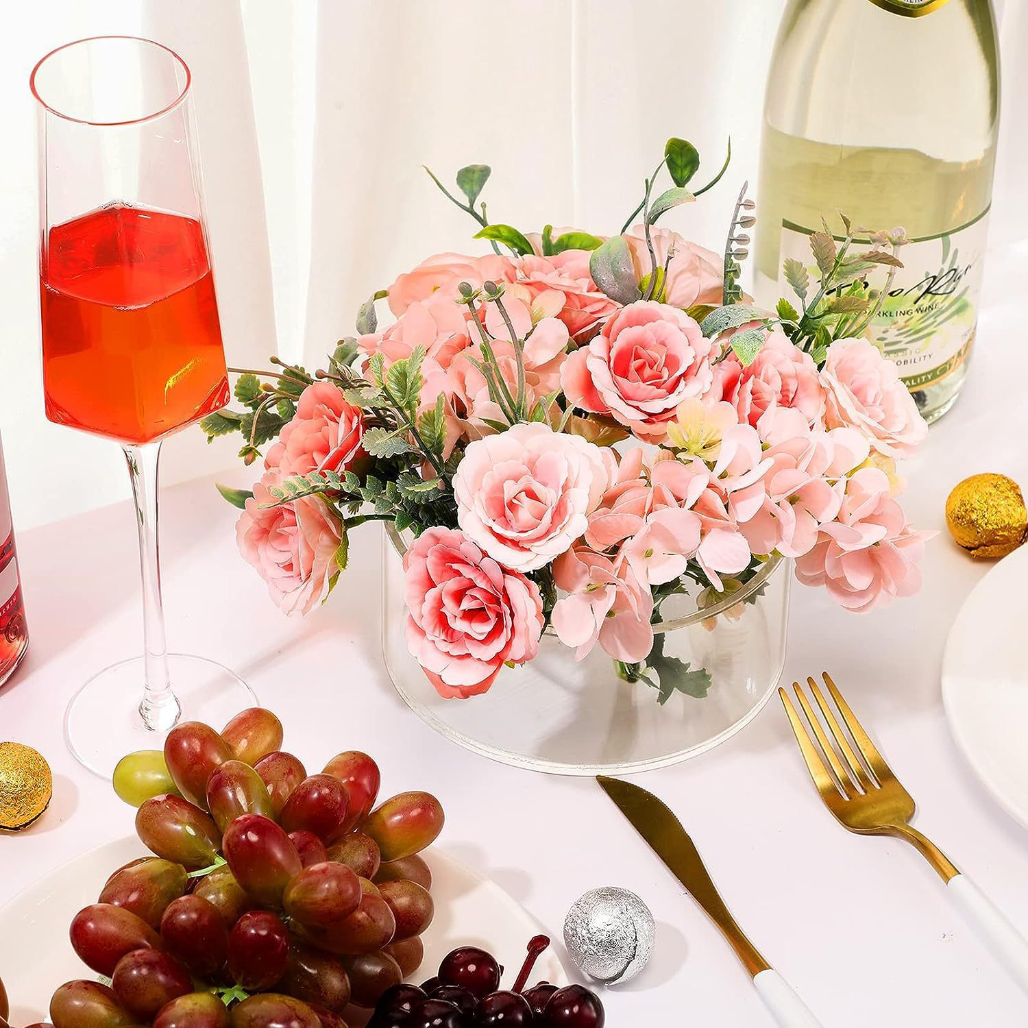 👍Last Day Promotion 60% OFF💥Circular Leak-Proof Clear Acrylic Low Vase