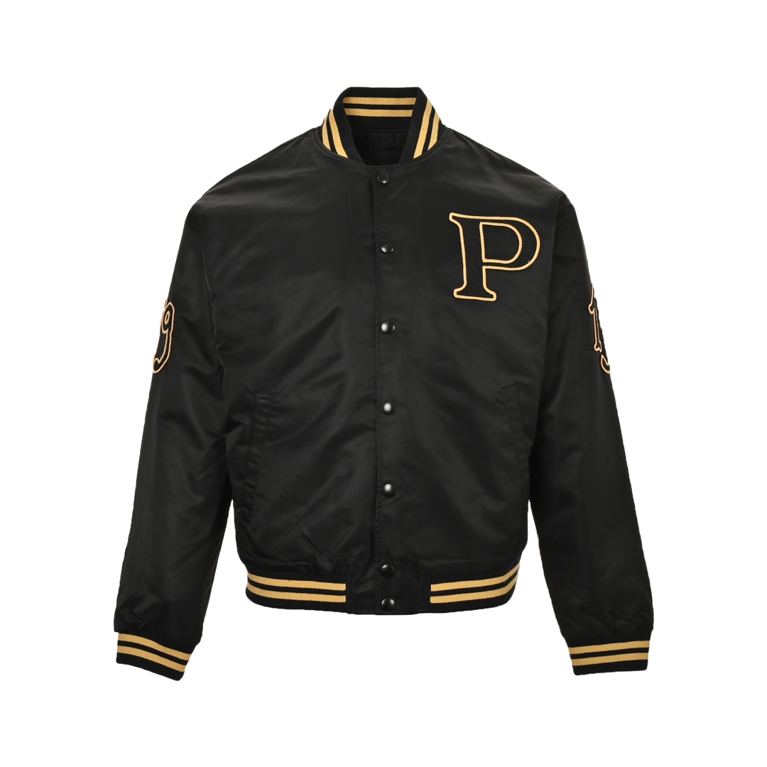 Prada 24Fw baseball jacket with P patch and medal on chest