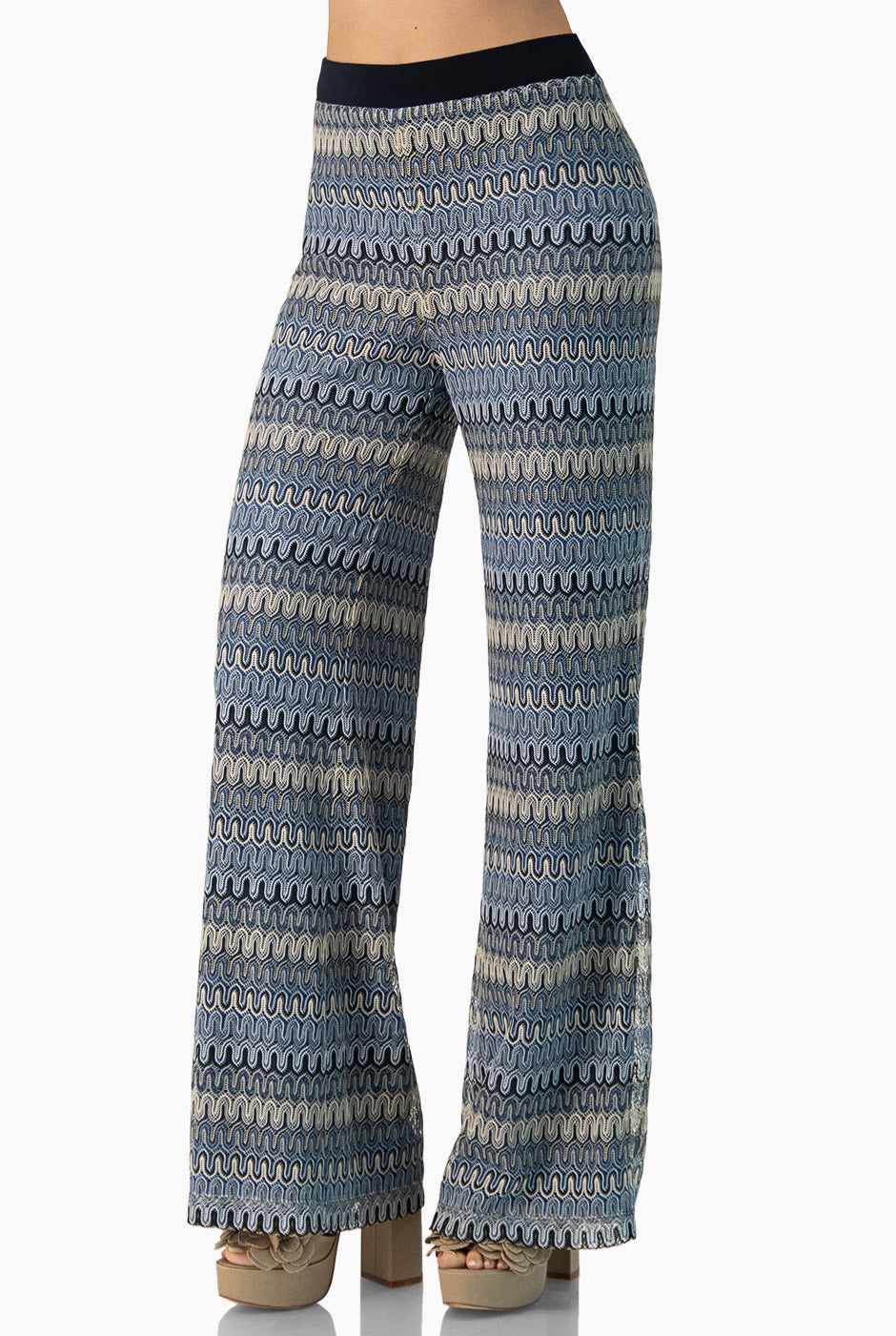 Pantalon de pierna amplia tejido