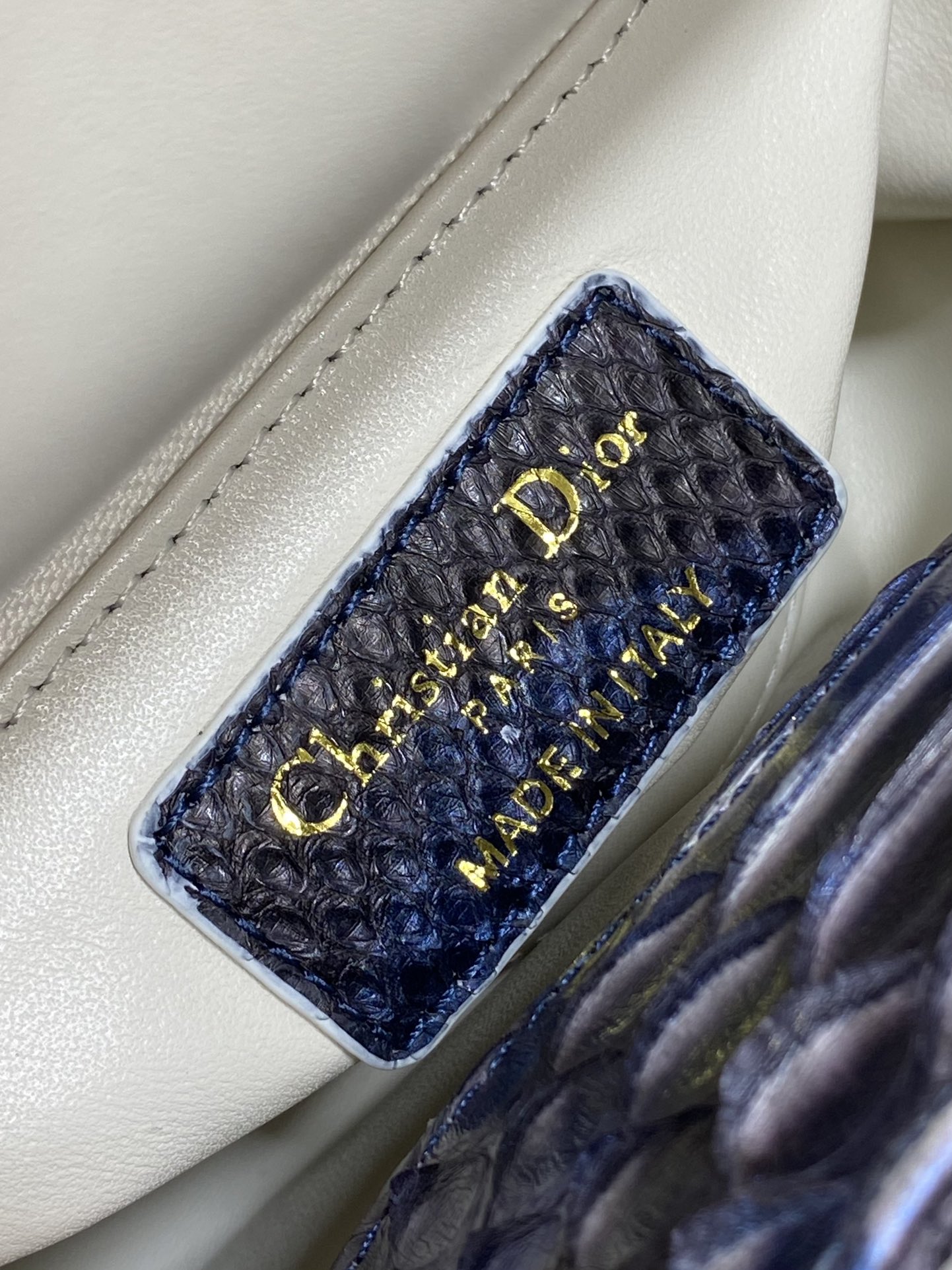 Dior Lady three-grid rare snakeskin Princess Diana bag