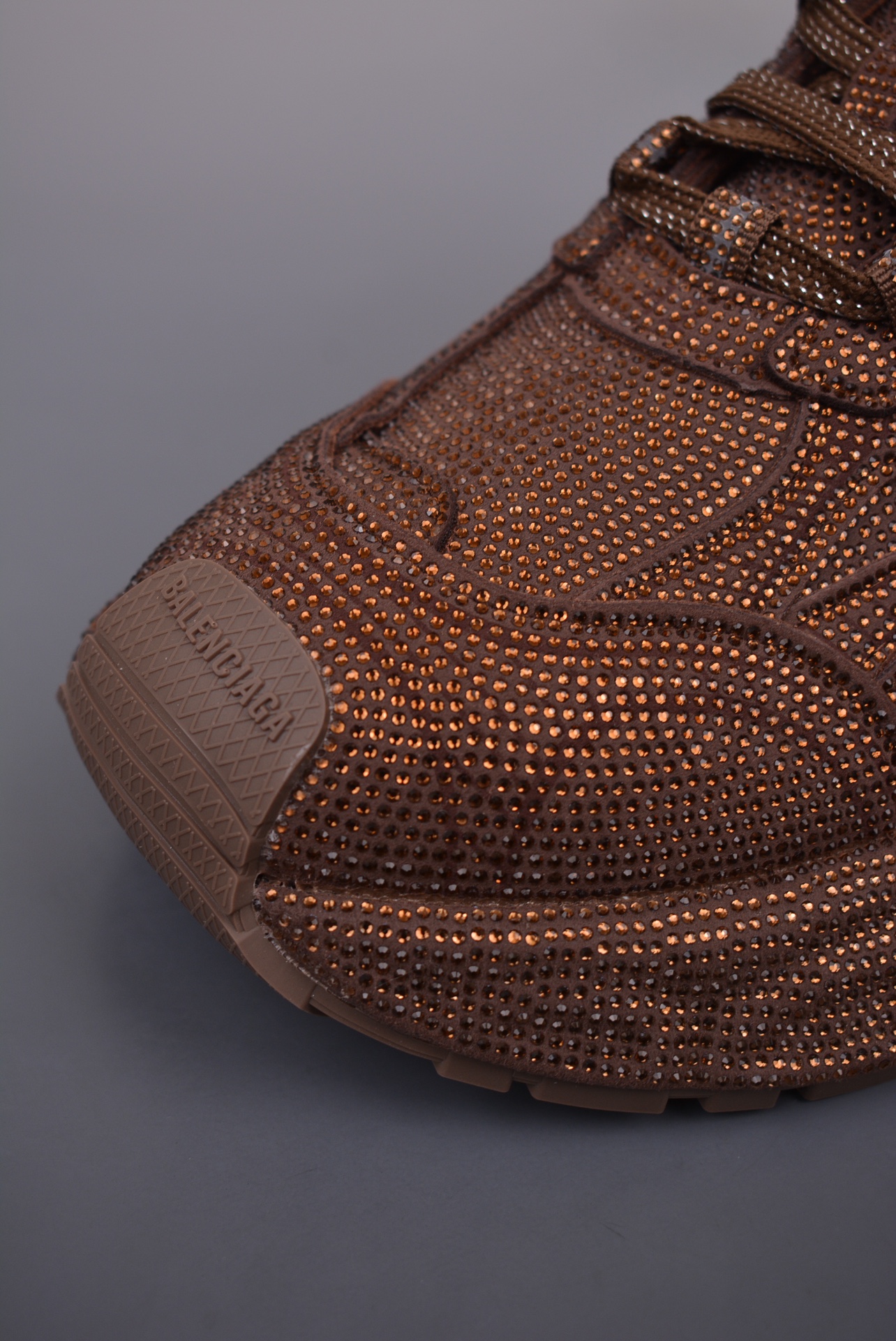 BALENCIAGA 3XL Sneakers Brown with Diamonds