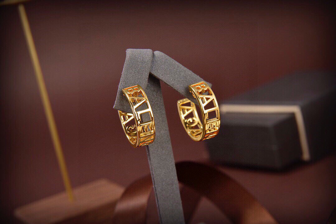 Balenciaga Hollow Font Earrings