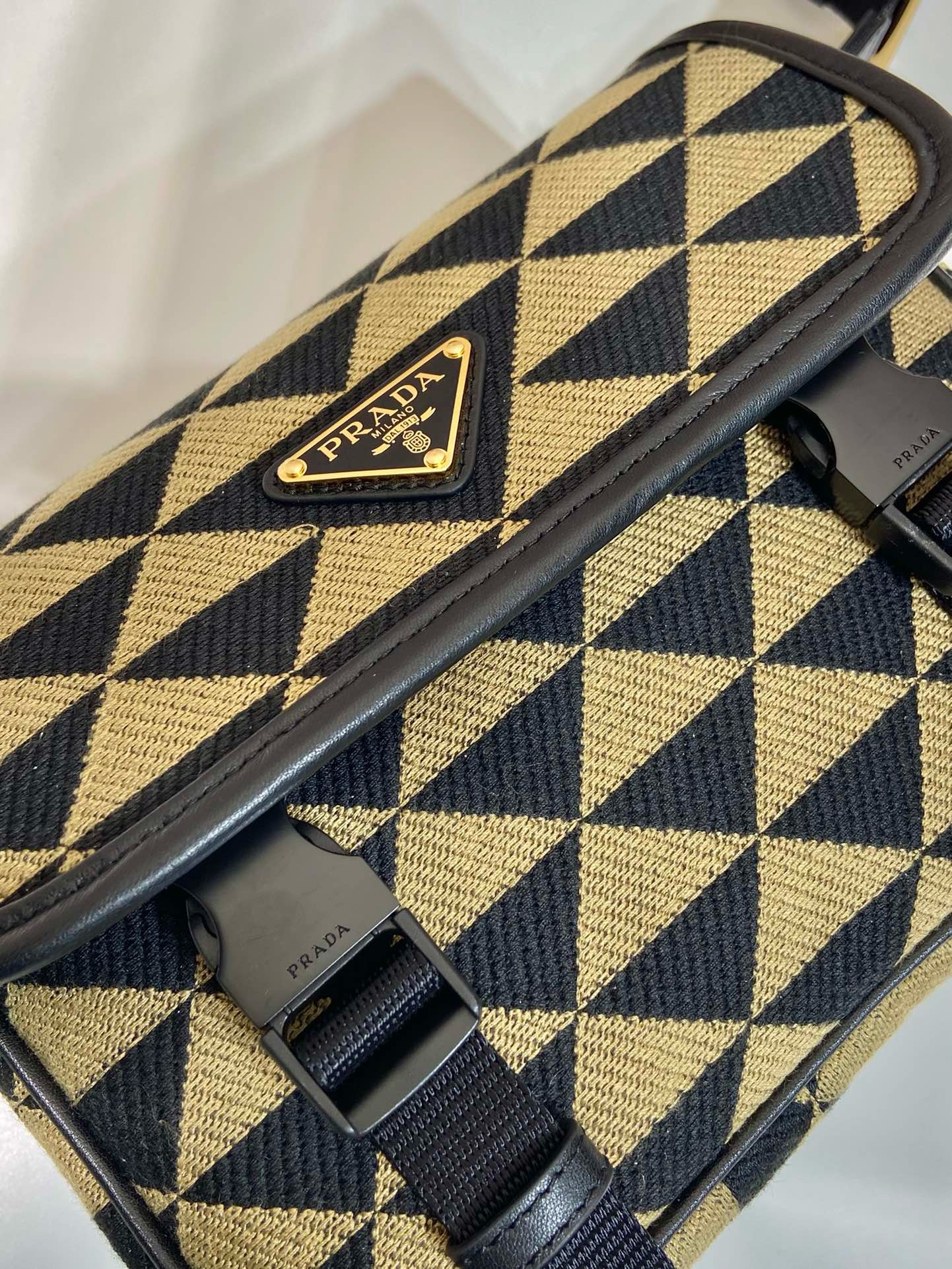 Prada Embroidered Fabric Messenger Bag 2VD034