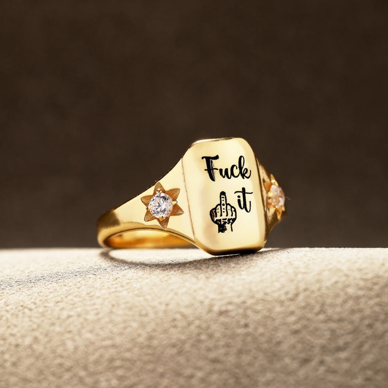 Funny Engraved Fu*k It Ring