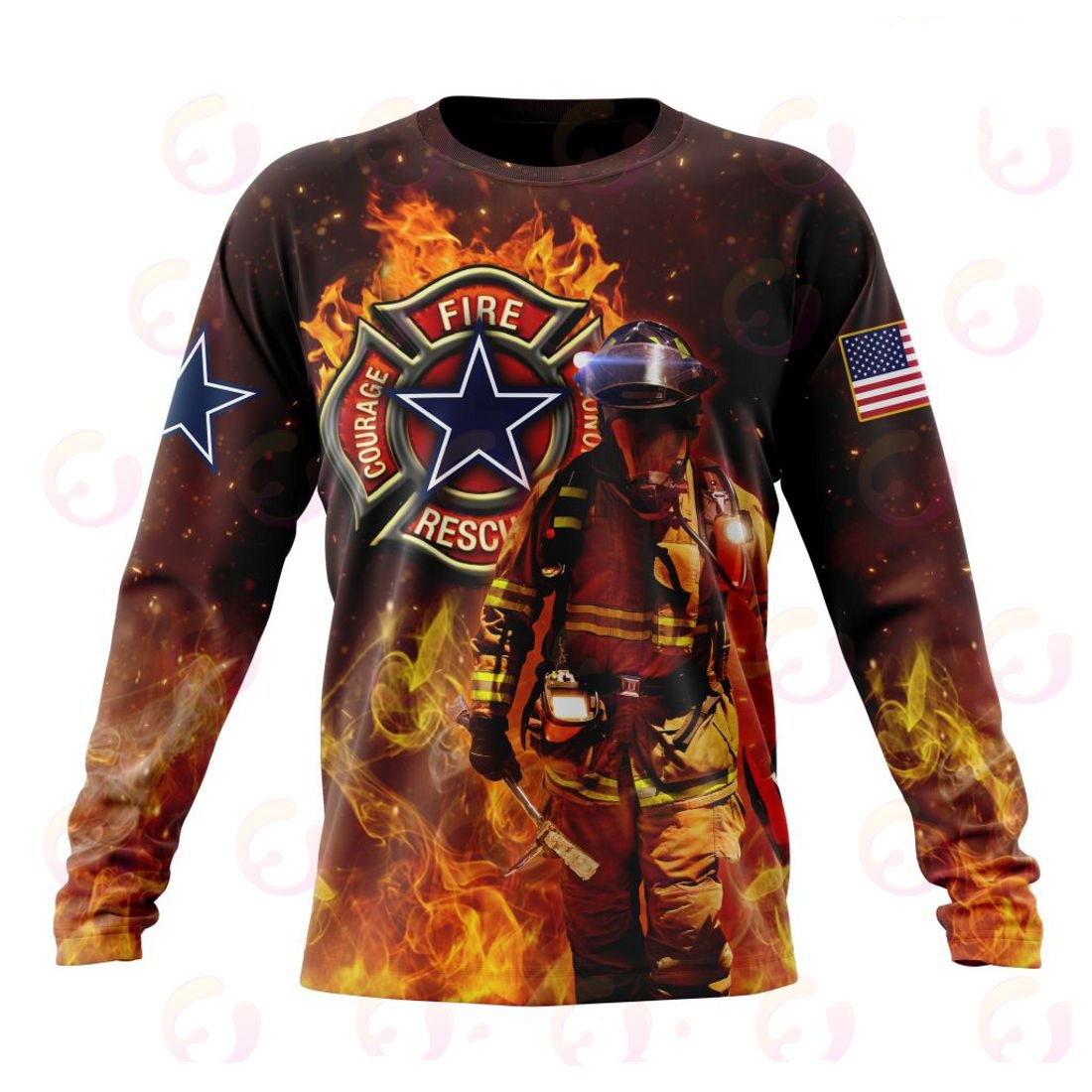 DALLAS COWBOYS HONOR FIREFIGHTERS – FIRST RESPONDERS 3D HOODIE