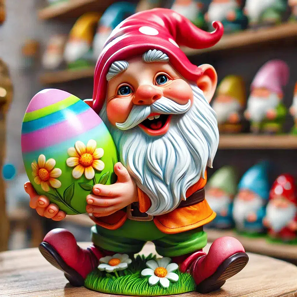 Easter Gnome Egg Guardian Figurine
