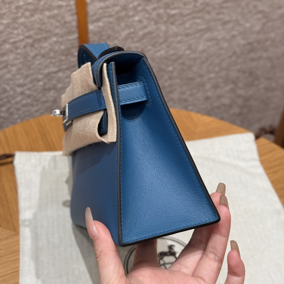Hermès Kelly Pochette 7WBlue izmir Handbag (Handmade to Order)