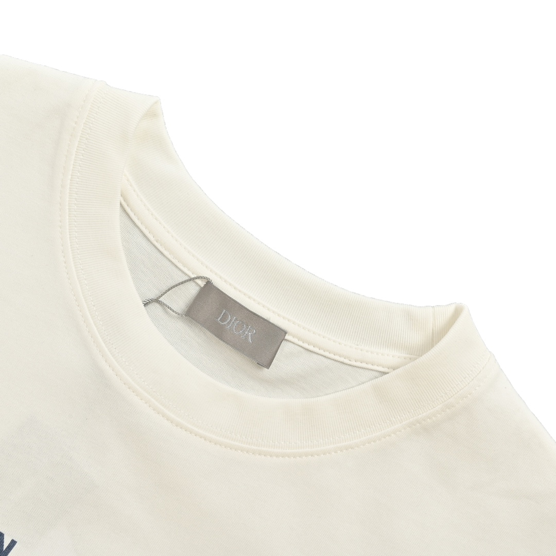Dior 24ss patch embroidered lettering short sleeve