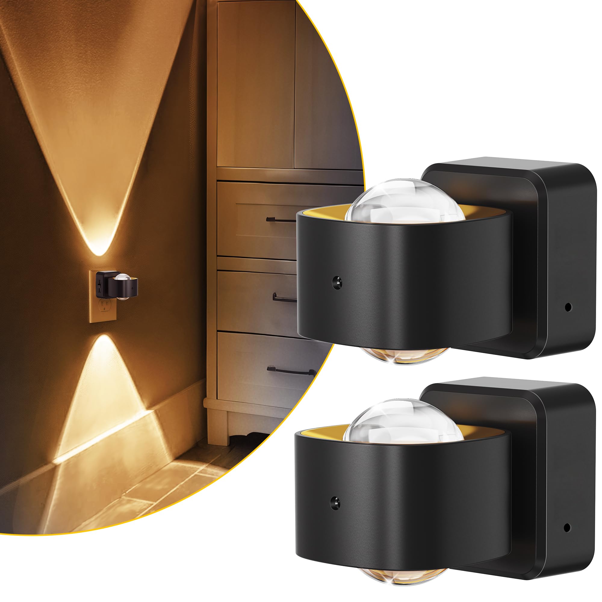 🌙 180° Rotating LED Night Light – Plug-in Wall Light💡✨
