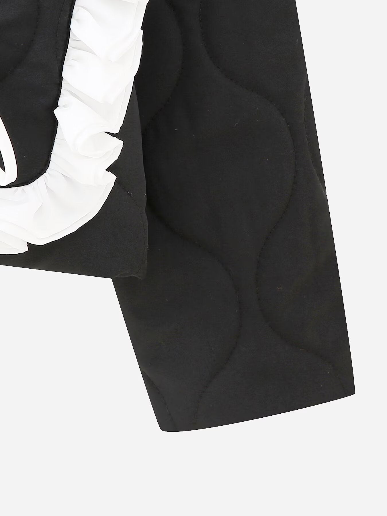 Spring Women Clothing Bowknot Pocket Decoration Stand up Collar Cotton Padded Coat
