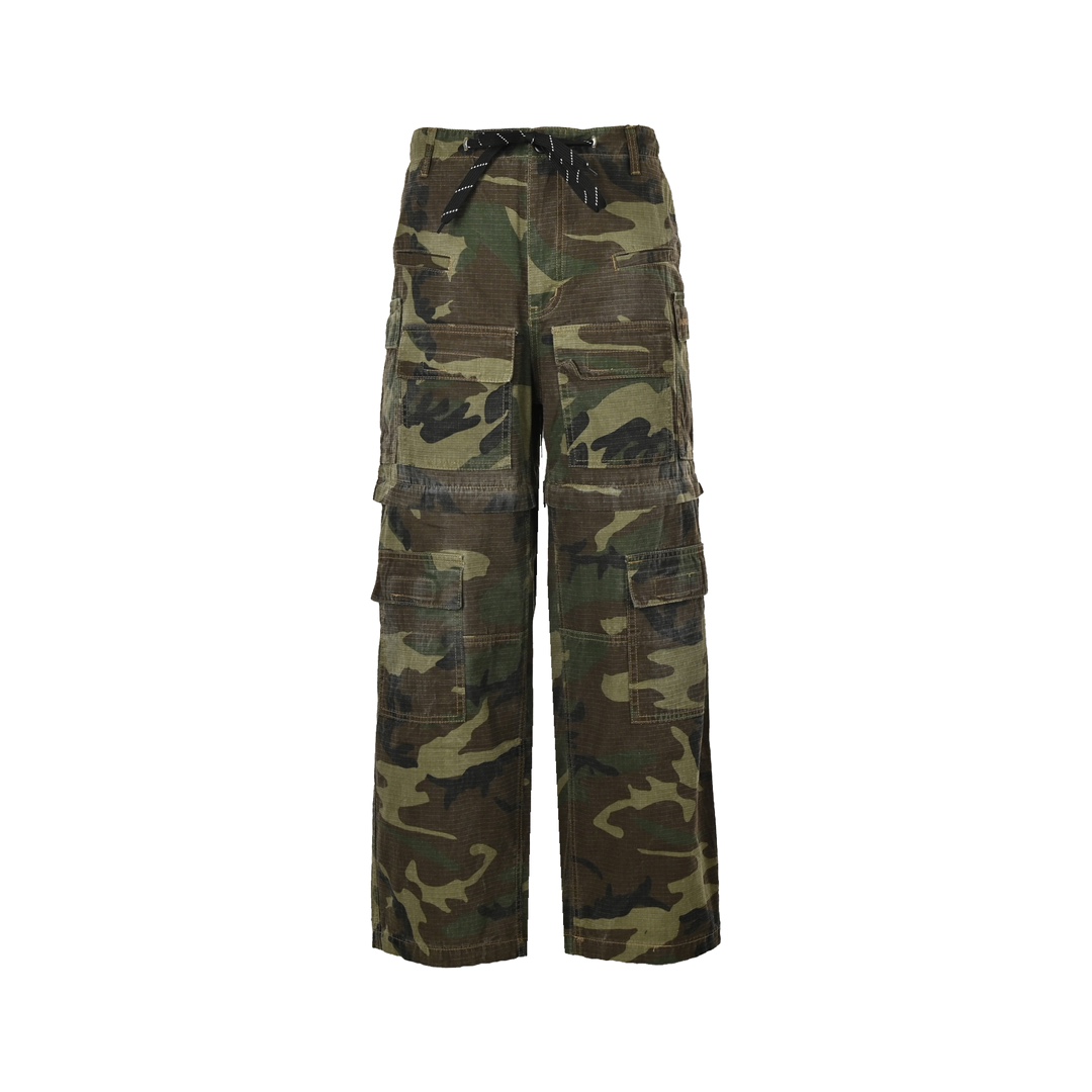 Balenciaga 24Fw Flared Cargo Cotton Camouflage Cargo Pants