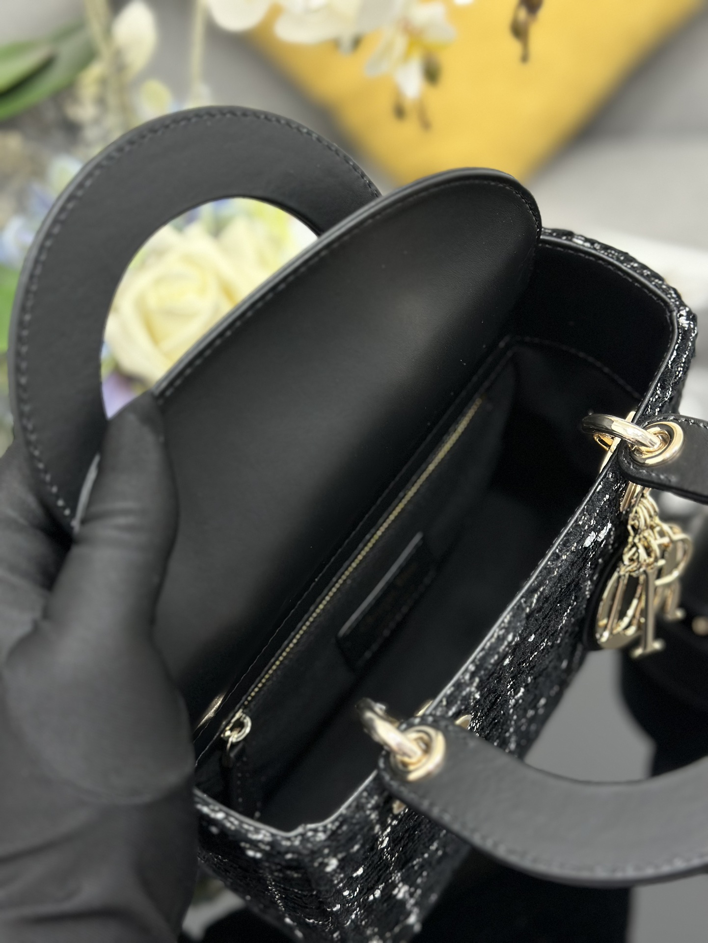 Dior Lady Dior Four-Pattern Tweed Black Cannage M0538