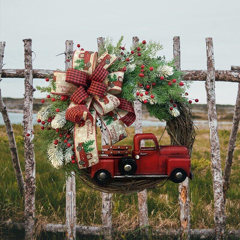 Red Truck Christmas Wreaths