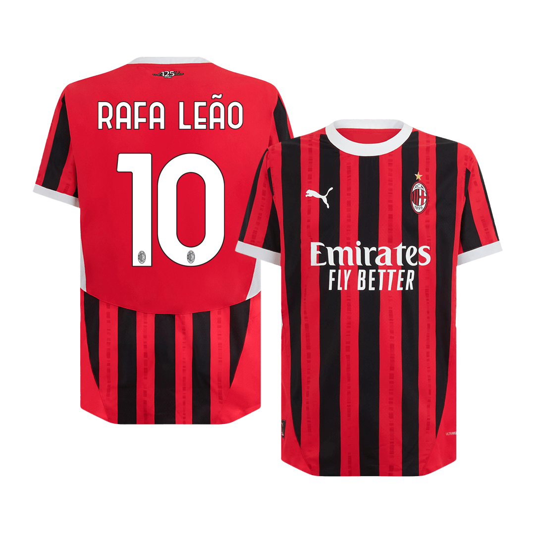 Authentic RAFA LEÃO #10 AC Milan Home Football Shirt 2024/25