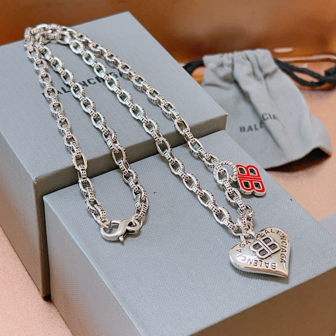 Balenciaga BB Heart Chain Necklace