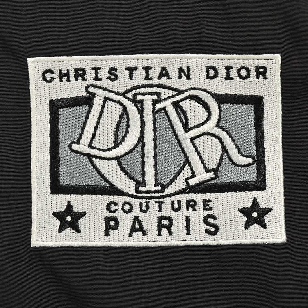 Dior 24Fw embroidered lettering hooded trench coat