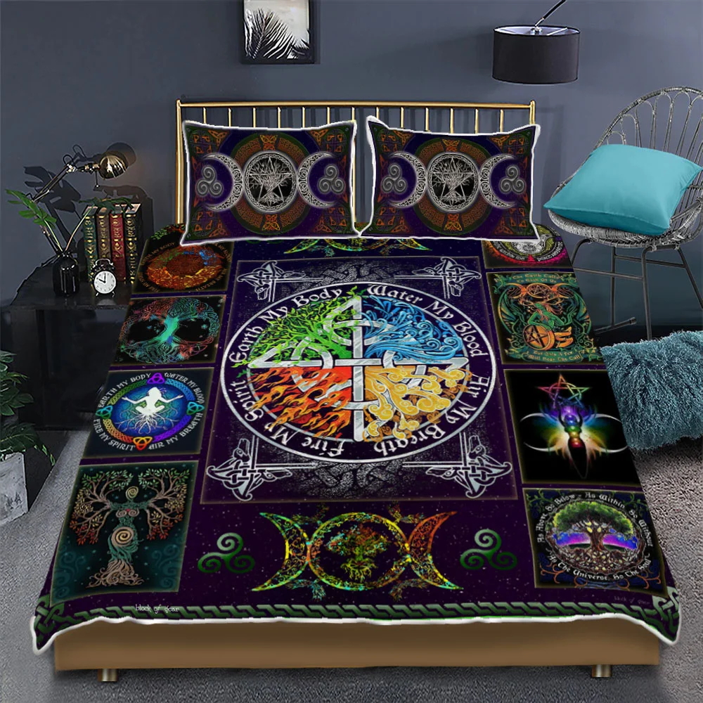 Wiccan Witch Pagan Quilt Bed Set