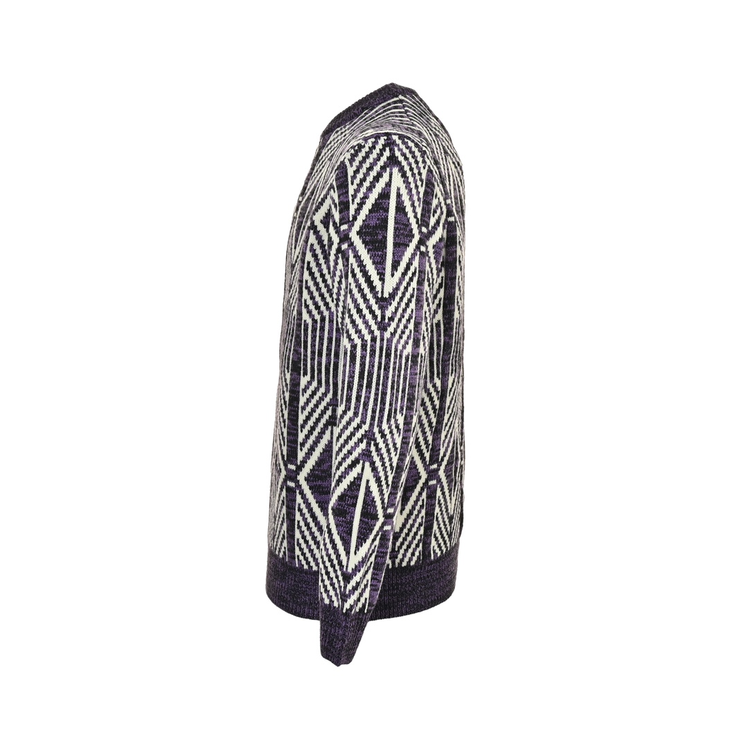 Dior 24Fw jacquard geometric knit sweater