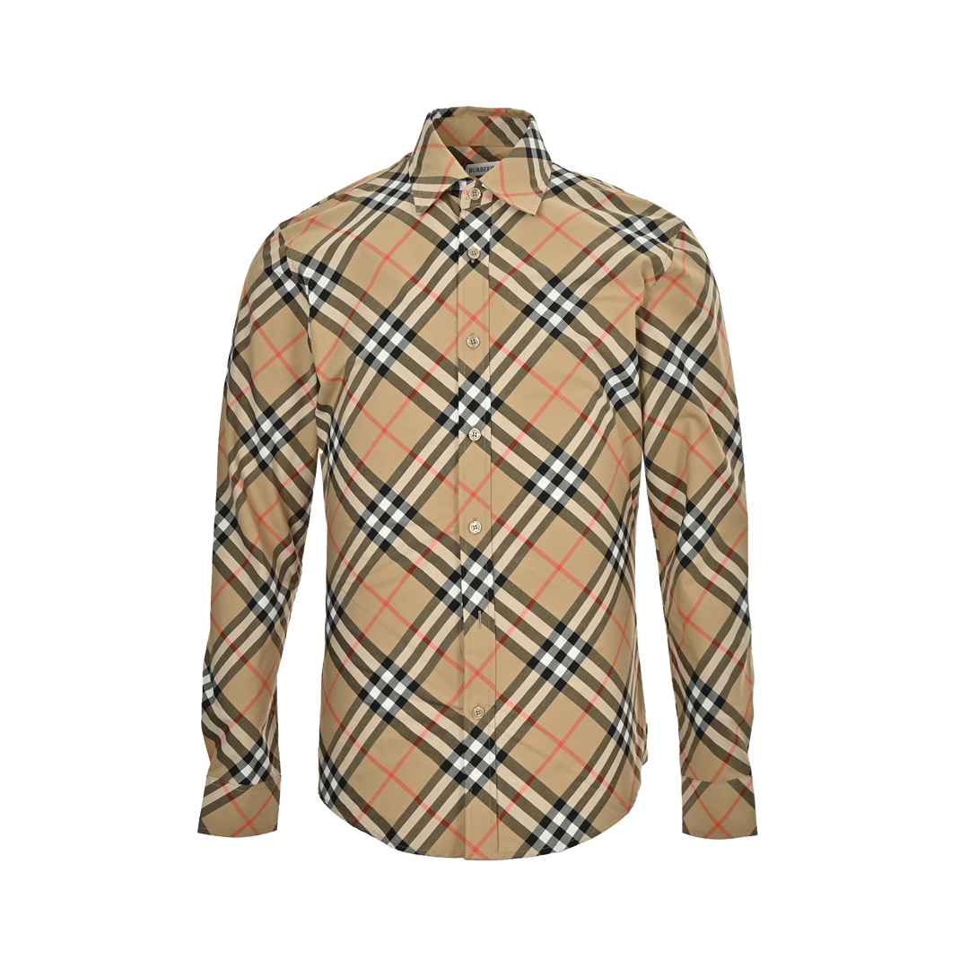 Burberry 24ss diagonal check long-sleeved shirt