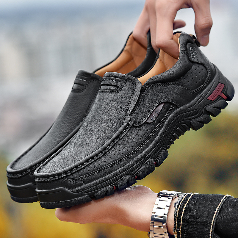 Top-selling among repeat customers - Mens Non-slip Lightweight Breathable Leather Walking Shoes Casual Loafers