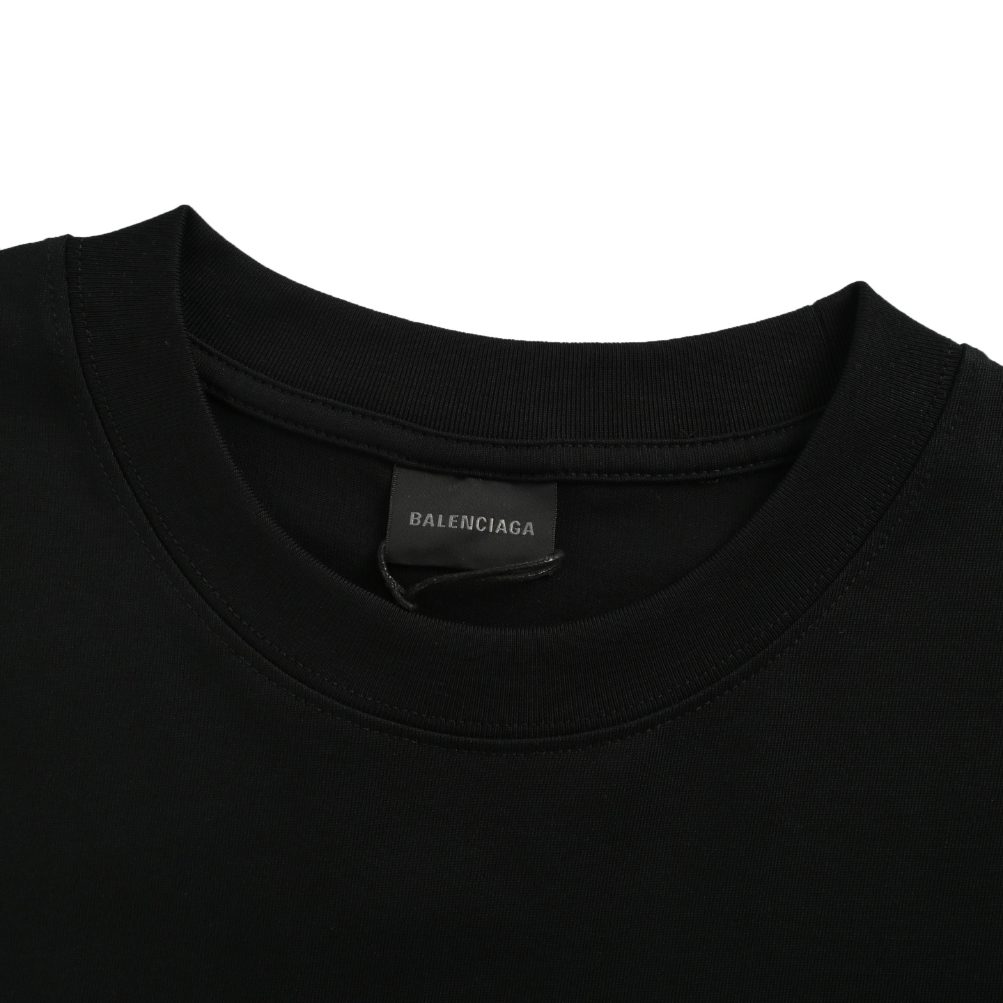 Balenciaga 25ss lock button silver embossed letter short sleeves