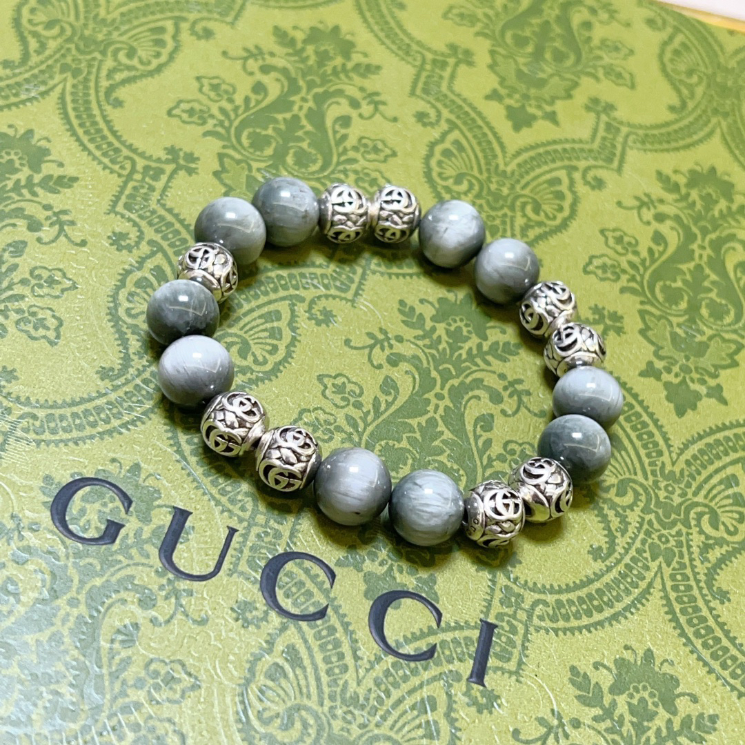 Gucci natural grey crystal bracelet