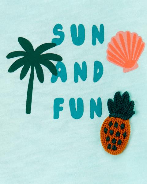 Carter's Toddler Sun And Fun Tee with Tie-Dye Pull-On French Terry Shorts