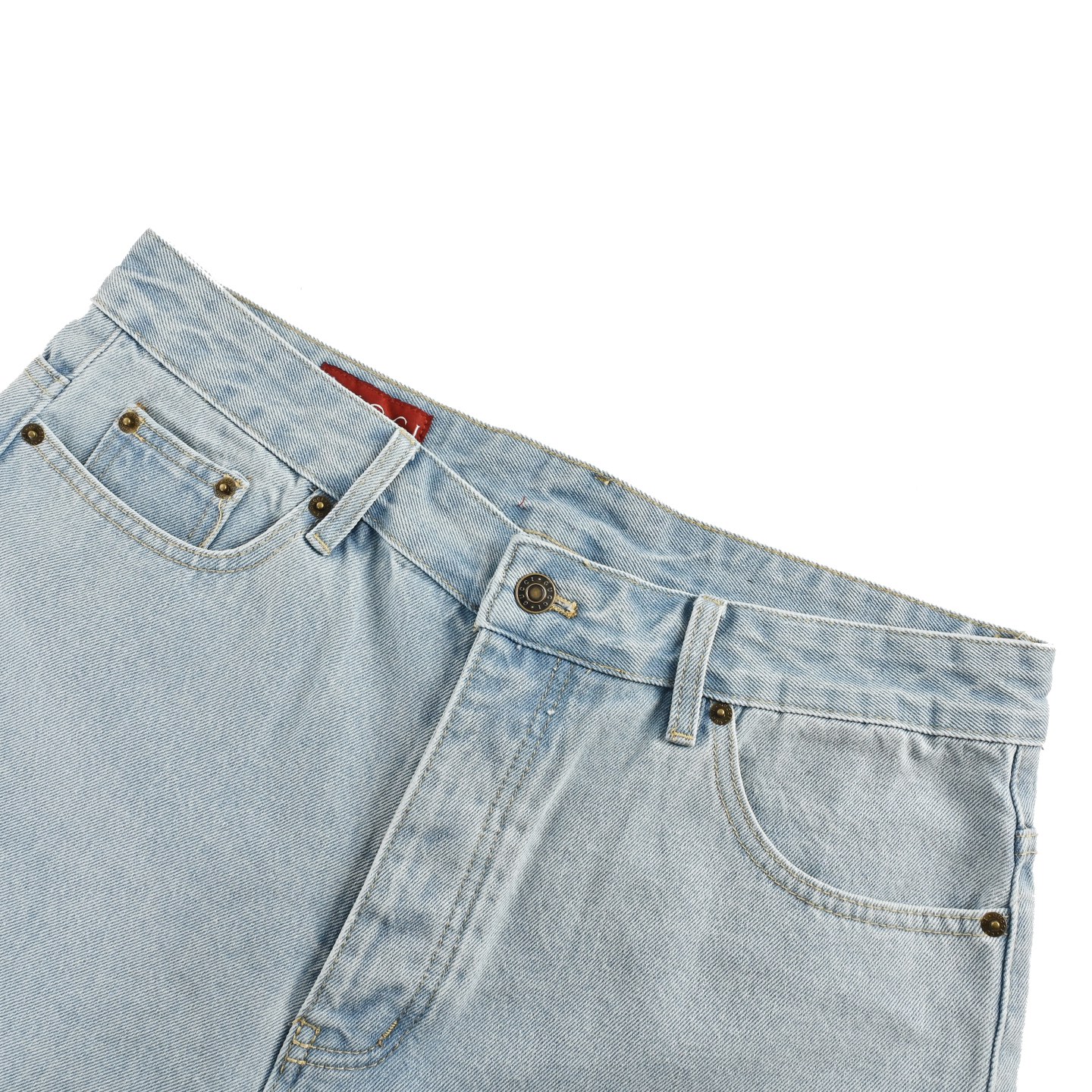 Gucci Double G print washed blue denim shorts