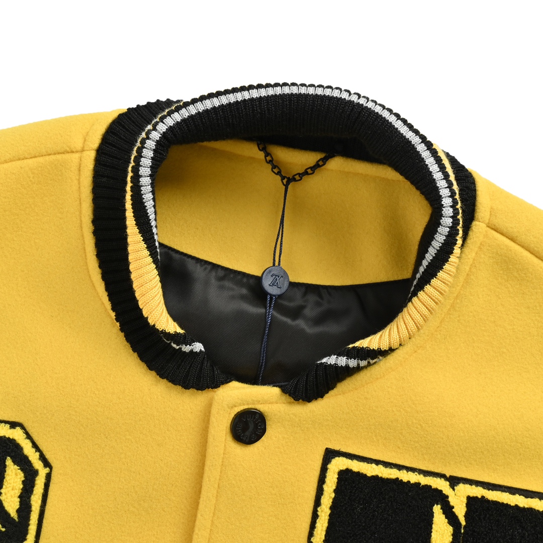 Louis Vuitton 24Fw logo patchwork baseball jacket