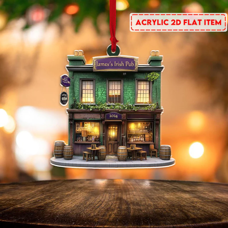 Personalized Irish Pub Ornament For Christmas Tree Decor