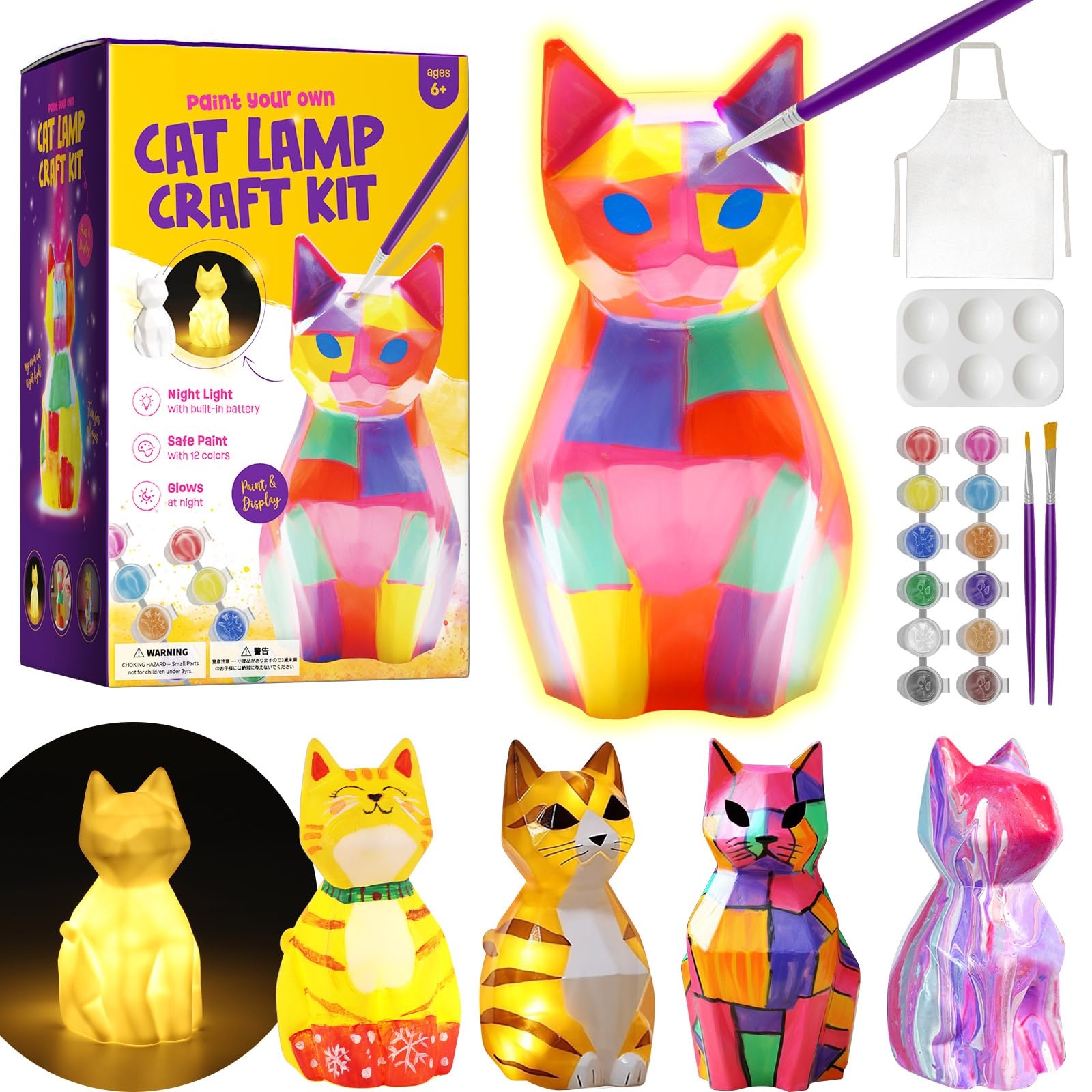 Paint Your Own Lamp Kit, Light up Art Supplies Arts & Crafts Kit