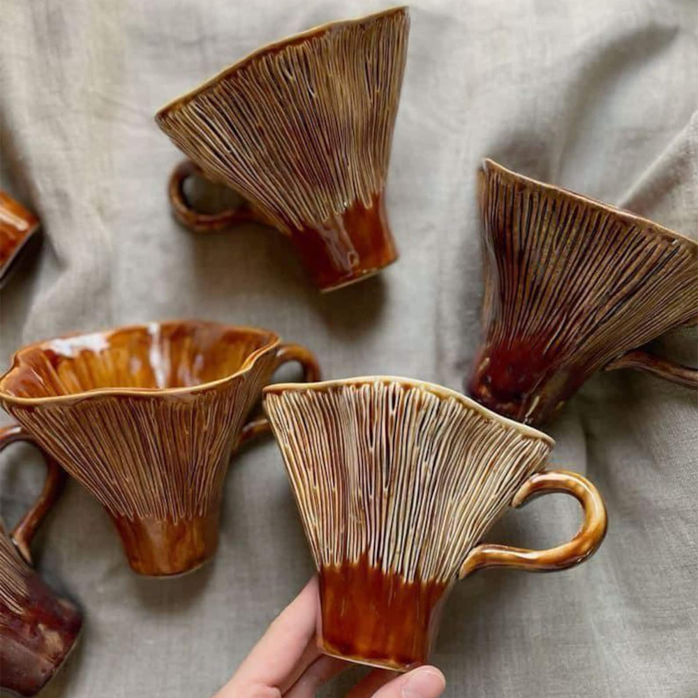 Handmade Ceramic Mushroom Espresso Cup