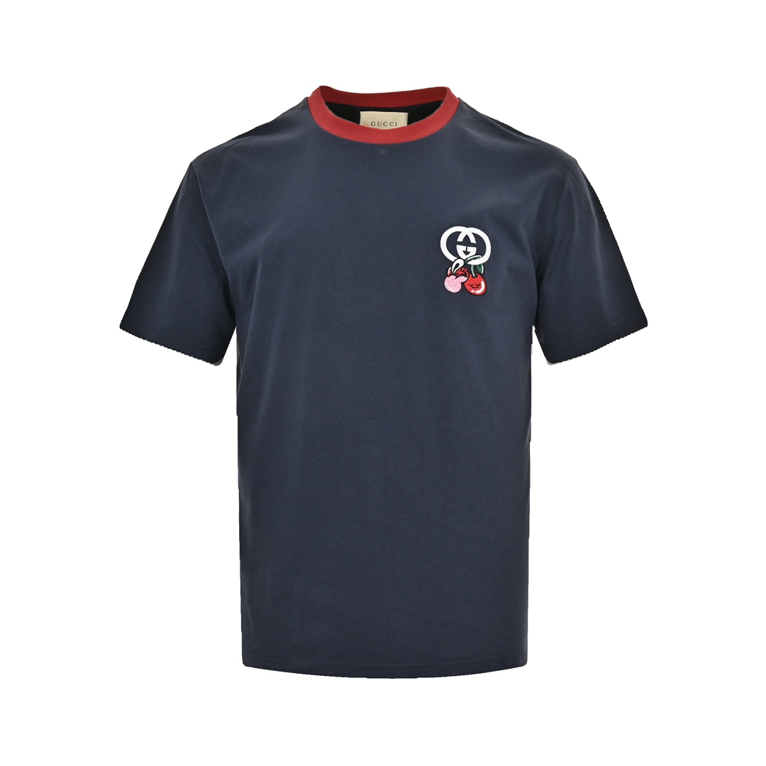Gucci 24ss Get lt illustration series embroidered short sleeves
