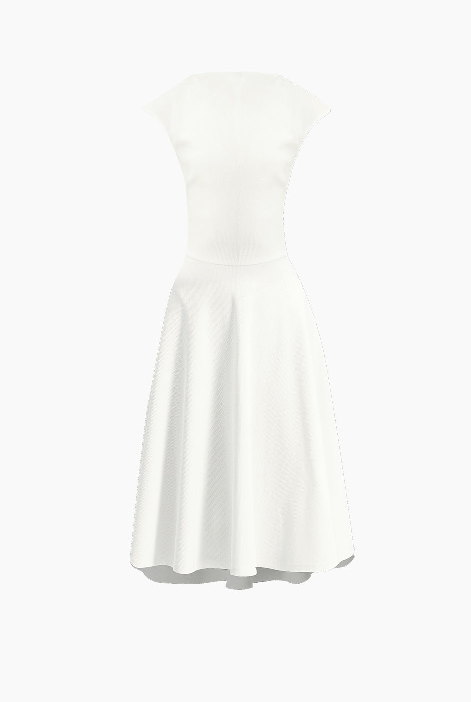 Vestido midi de cuello redondo