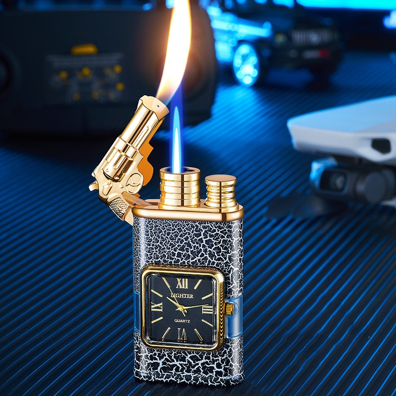 Windproof Lighter Vintage Watch Bezel Jet flame Torch
