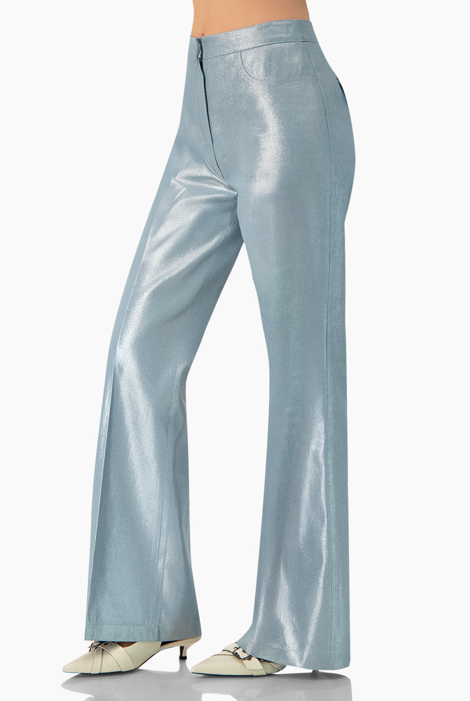 Pantalon denim semi campana